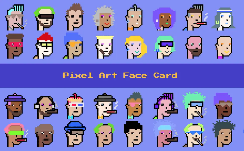 React Pixel Art Face Card